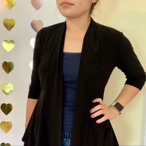 Carol Rose Black Open Cardigan